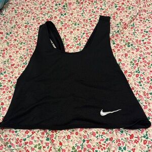 Nike Women's Black Sports Bra with Silver Logo